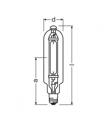 Lámpara HQI-T 2000W n i E40 de calidad - Iluminación de halogenuros metálicos 425-1070