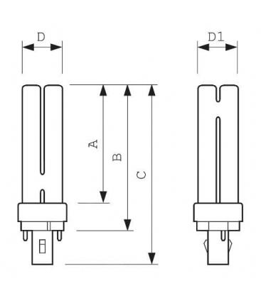 Kompakte Energiesparlampe Master PL-C 26W 827 - G24 8684-10966