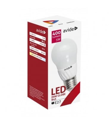 B45 Mini LED Globe 5W, 220V Bianco caldo E27 9054-12200