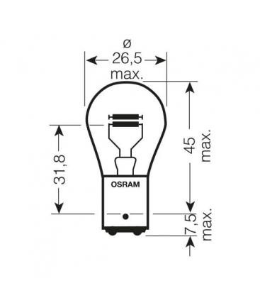 12V Car Bulb P21 5W BAY15d Solution d'éclairage automobile 493-1232