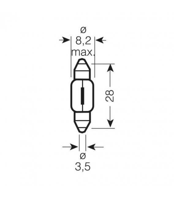 Lampadina 6428 12V 3W SV7 Illumina gli interni dell'auto – Foto