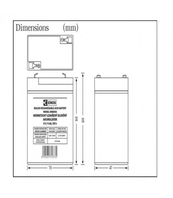 Batterie rechargeable SLA 6V 4Ah – Photo