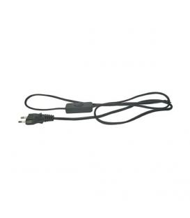 Cordon d'alimentation câble plat 2x0,75mm² 2m noir avec interrupteur