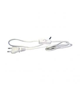 Netzkabel Flachkabel 2x0,75mm² 3 Meter Weiß mit Schalter