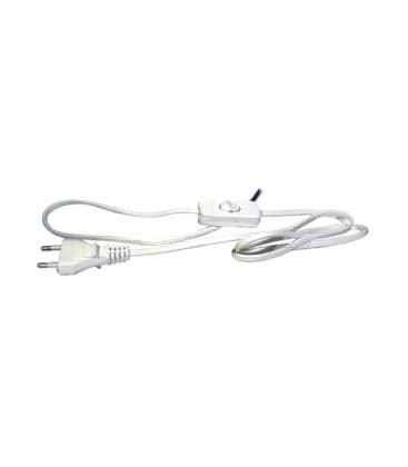 Câble plat Cordon d'alimentation 2x0,75mm² 3m Blanc Interrupteur Cordons 9300-12900