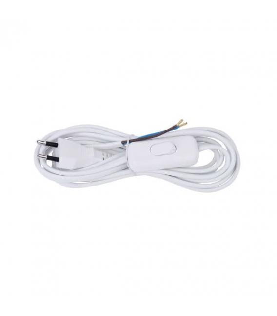 Ploski napajalni kabel 2x0,75mm² 3m bele barve Stikalo - Napajalni kabli – fotografija