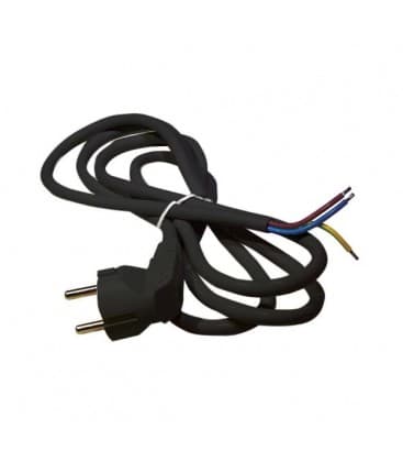 Cable de alimentación redondo negro 3x1,5 mm² 2 m longitud 9305-12908