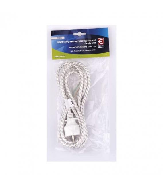 Cable de alimentación trenzado Flexo 3x0,75mm² - 2,4m de longitud – foto