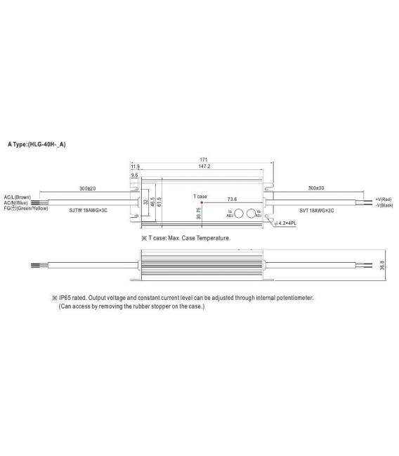 HLG 40H LED Driver Puissant 24V 40W IP65 – Photo