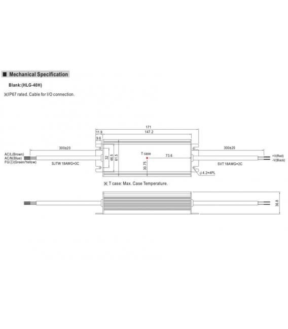 HLG 40H LED-Treiber 24V 40W IP67 Wasserdicht – foto