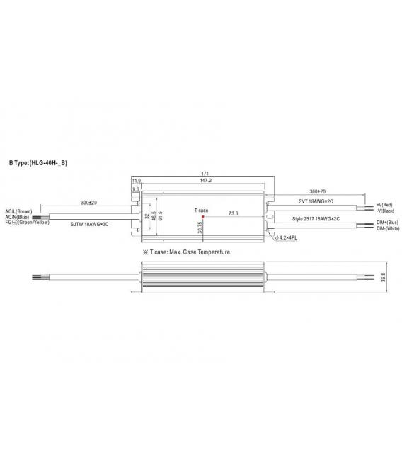 HLG 40H LED Driver 24V 40W IP67 Waterproof – Photo