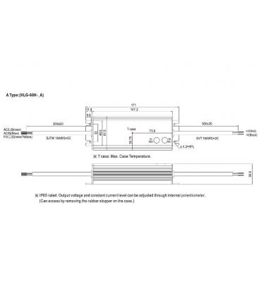 HLG 60H LED gonilnik 24A, 24V, IP65 Kakovost in zmogljivost 9383-13114