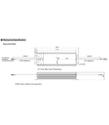 Driver LED HLG 80H 12 V, 60 W de potencia Impermeable 9386-13122