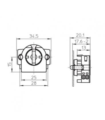Rotoclic 59106 - Built-In Lampholder Base G13 9543-13529