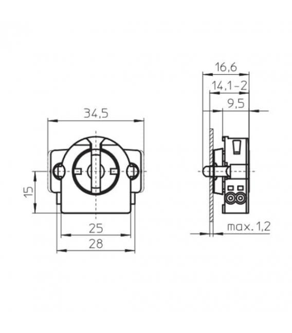 Rotoclic 59506 - Built-In G13 Lampholder Base – photo