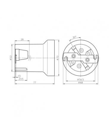 Secure 12811 Douille en porcelaine avec culot de sécurité pour lampe E40 9555-13551