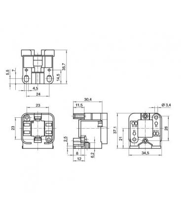 Edinstven 71712 Okov za žarnico - G24q 2 GX24q 2 za svetilke 9559-13559