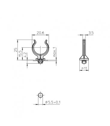 2G11 36060 Support de lampe - Support unique 9572-13585