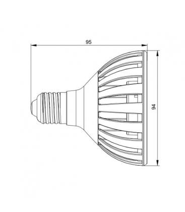 Dimmbare 12W LED Lampe PAR30 WW 240V E27 - Energieeffizient 9645-13723