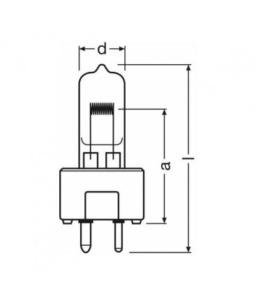 Bombilla HLX 64654 - 250W, 24V GY9.5 para uso médico 562-1411
