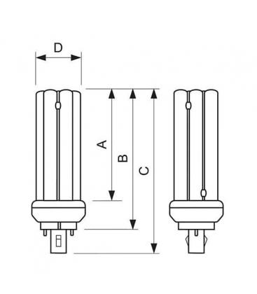 Lampada compatta GX24 26W 840 - Master PL-T unico 9798-14185