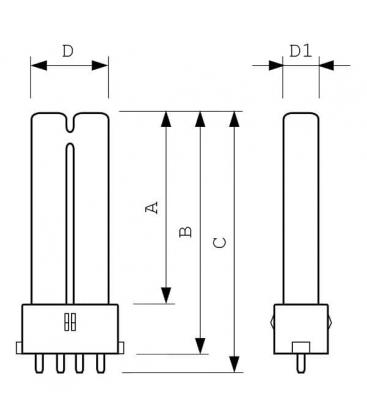Master PL-S 9W 827 4P Kompakt-Energiesparlampe - G23 2G7 9839-14315