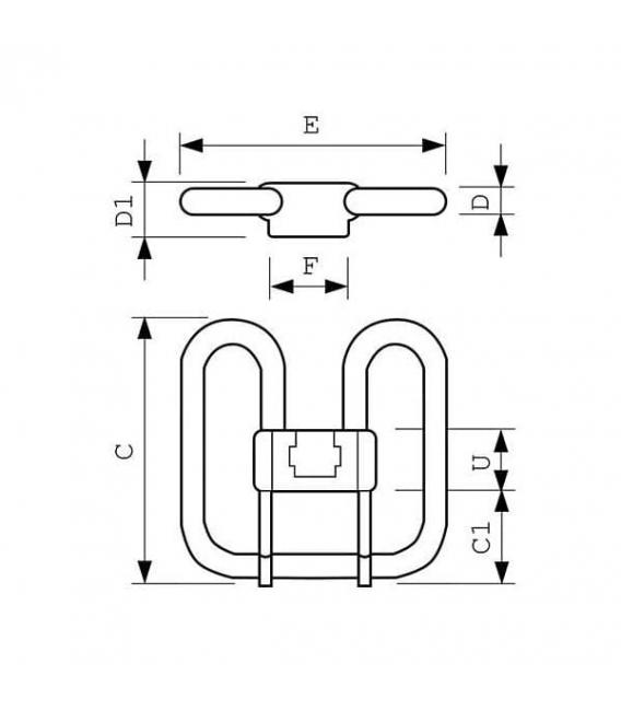 Quadratische Kompakt-Energiesparlampe PL Q 38W 830 - GR10q – foto
