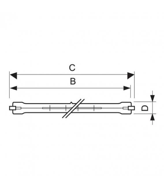 Linear Halogen Light Bulb Plusline 1500W R7s - Large Size – photo