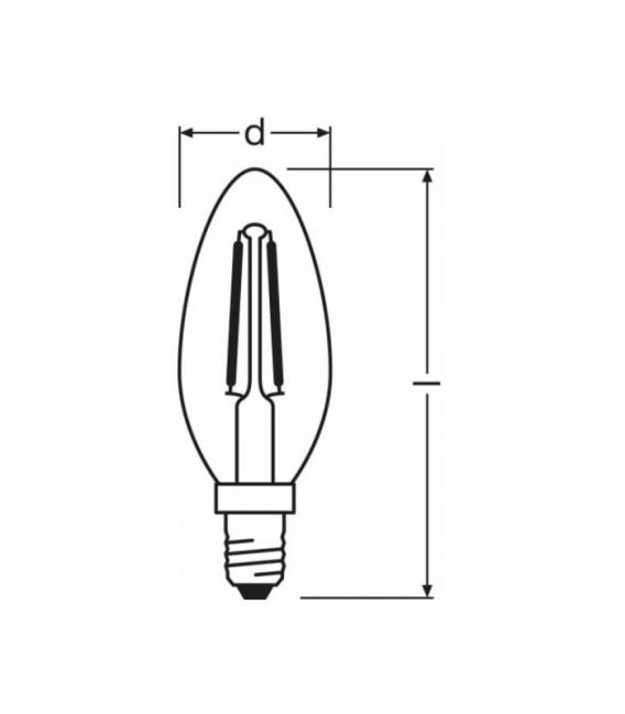 LED Classic B 37 4W 827 E14 Lampada a candela – Foto