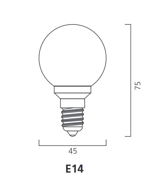 Yellow LED Outdoor Ball Lamp - 0.5W E14 IP44 (Colored LED Lamp) – photo