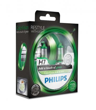 Green ColorVision Car Bulb H7 55W 12V Double Pack 10630-20748