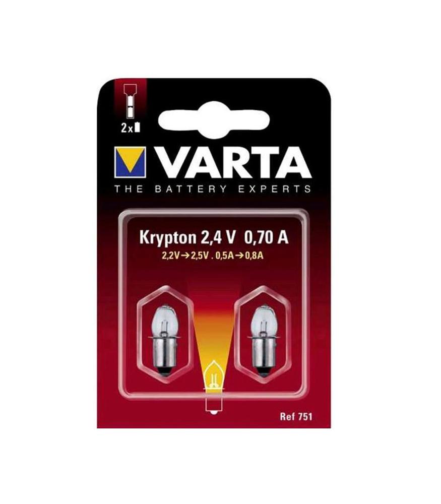HighPerformance Varta Torch Bulb 751 2.4V 700mA P13.5s Krypton