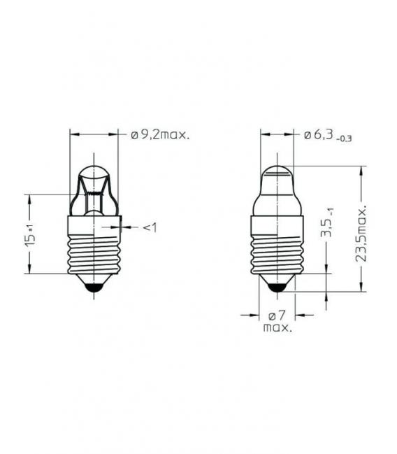 742 Bombilla de linterna E10 de 2,25 V y 300 mA – foto