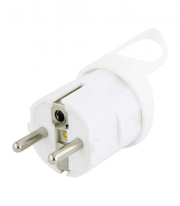 Enchufe acodado blanco con toma de corriente lateral Cable alargador eléctrico 10861-21960