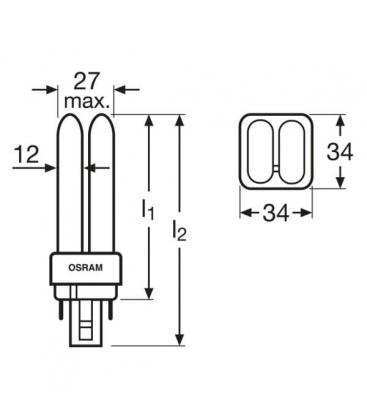 Compact Fluorescent Lamp TC-D Dulux D-E 13W 840 - G24 1032-2222