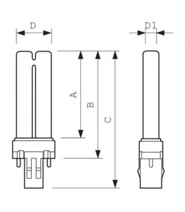 13W PL-S G23: Efficiency UV-C Sterilization Lamp 7565-22760