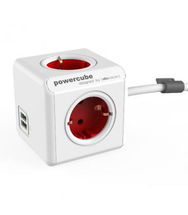 PowerCube Extended USB Typ F Rot 1.5m Elektrisches Verlängerungskabel 11062-22931