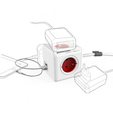 PowerCube USB tipo F esteso rosso 1,5 m - Cavo di prolunga elettrica 11062-22932