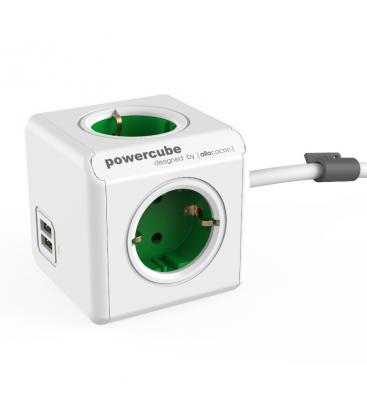 PowerCube Extended USB Type F Green 1.5m Electrical Extension Cord 11064-22937