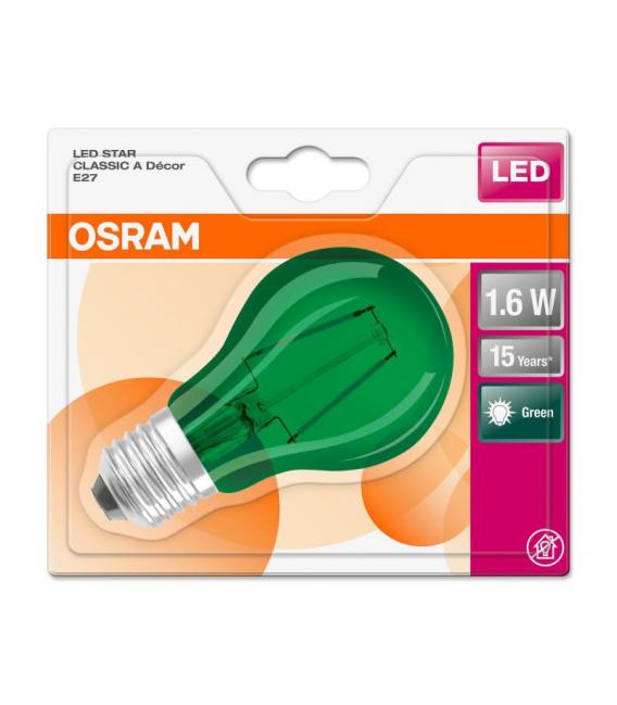 LED Lamp Star Deco Classic Green - 1.6W 7500K E27 – photo