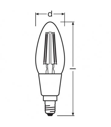 LED Classic B 40 5W 827 E14 Lámpara Vela Regulable 11193-23335