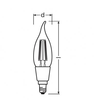 LED sijalka Parathom Classic BA GLOWdim 4,5W 827 E14 - Luč za sveče 11279-23817