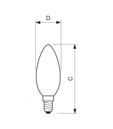 Lámpara Vela LED Clásica 14W Oro B35 E14 - 220V SP 11469-24554