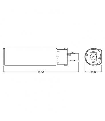 Lámpara LED Dulux D EM 18 7W 840 G24d2 - Lámparas LED G24 11145-25037