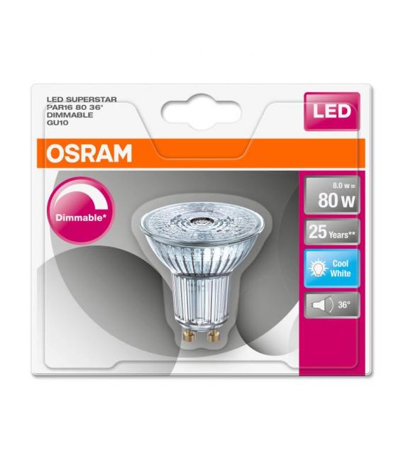 Lámpara LED Superstar Par16 80 8W - Regulable, Blanco Frío, Haz 36° – foto