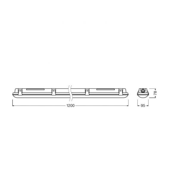 39W 840 GY LED Dampproof Luminaire - 1200mm IP65 Rated – photo