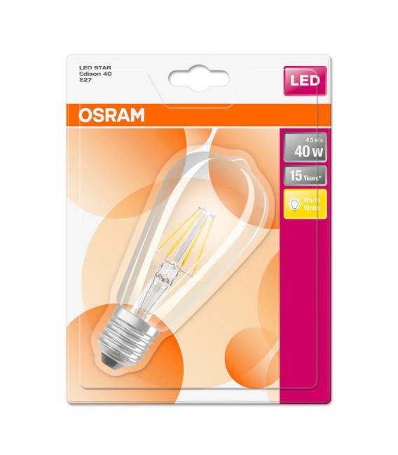 LED Lamp Classic ST 4.5 40W 220V 827 ST64 CL E27 - Energy Efficient – photo