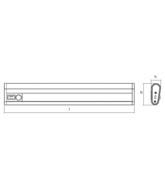 LED lineal plateado USB móvil de 1,5 W 840 - Iluminación elegante montada en superficie – foto