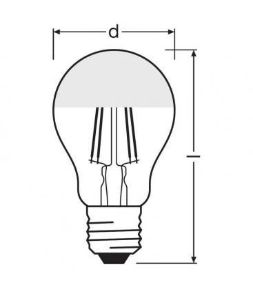 Dekorativna LED sijalka Classic Mirror srebrna 7W E27 11687-25693