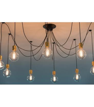Portalampada decorativo E27 con griglia in alluminio oro - Soluzione di illuminazione unica 11699-25739
